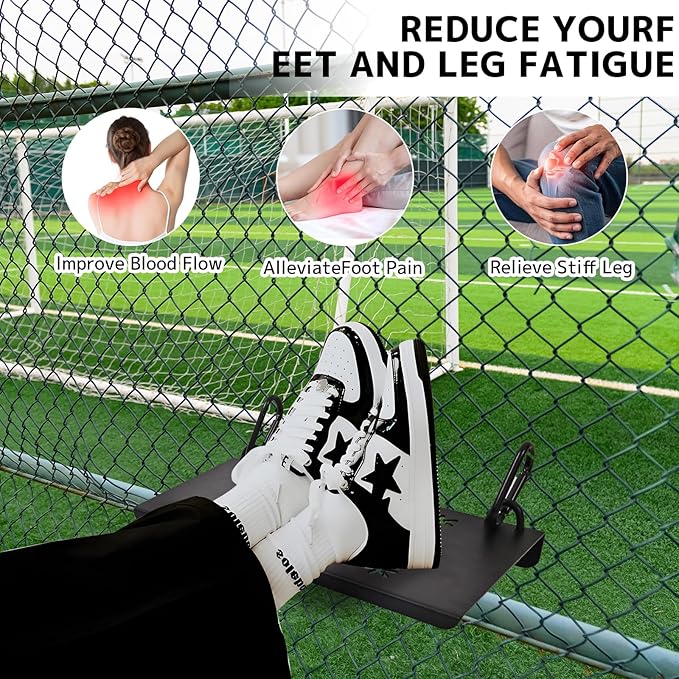Heavy-Duty Iron Hanging Footrest for Baseball Fences – Ergonomic Steel Support, Adjustable Iron Fence Footrest for Baseball & Softball – Portable Steel Foot Tray