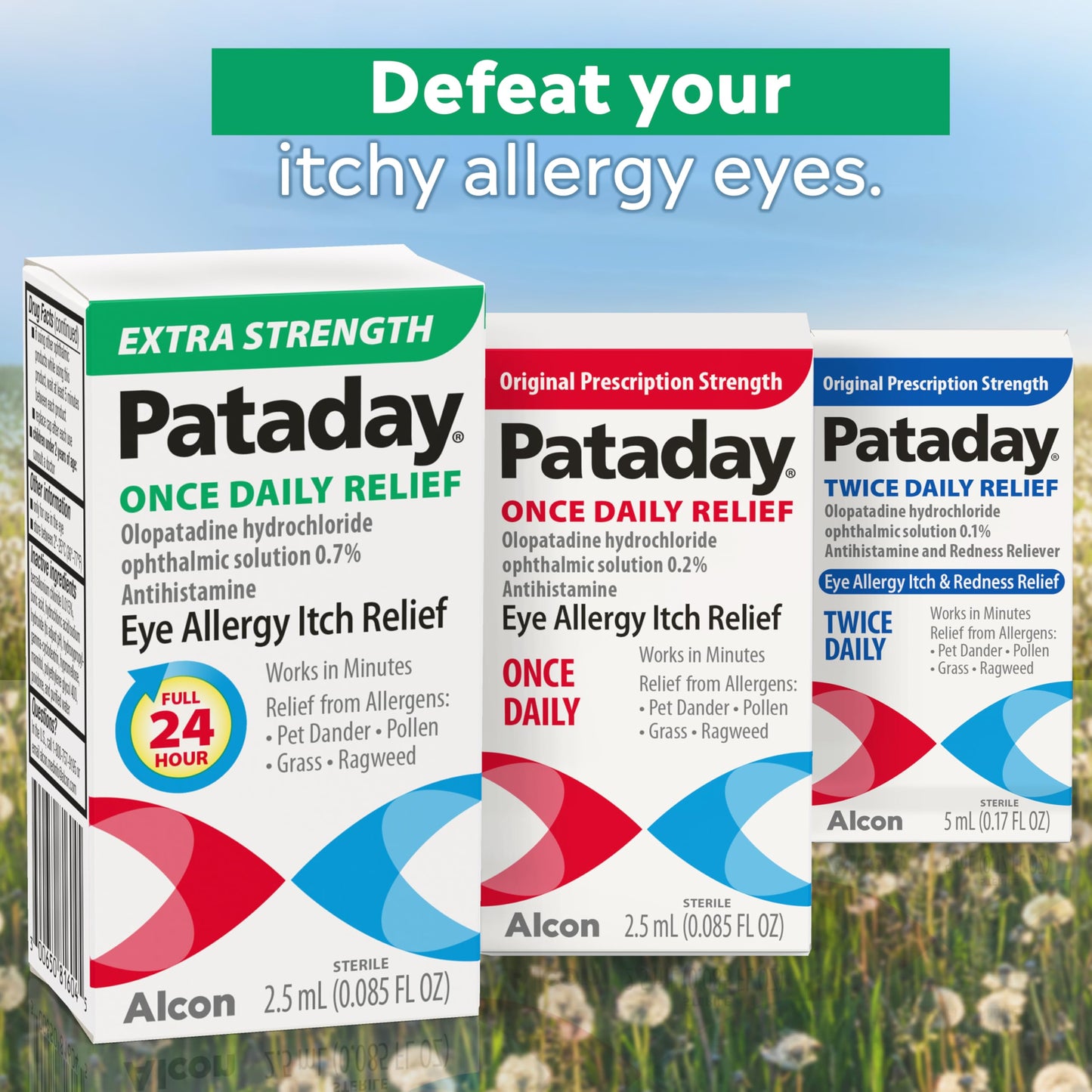 Pataday Once Daily Relief Allergy Eye Drops by Alcon, for Eye Allergy Itch Relief, 2.5 ml (Pack of 2)