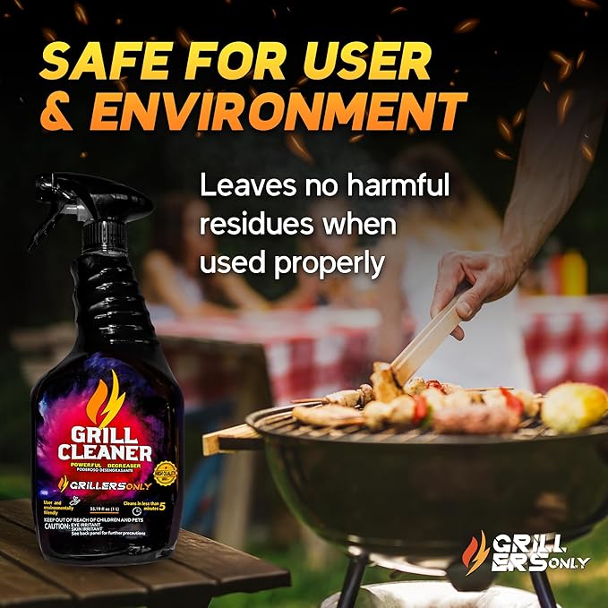 Grill Cleaner & Degreaser 35.2 fl oz | Heavy-Duty Cleaning Spray for BBQ Grills Griddles & Outdoor Kitchen Surfaces