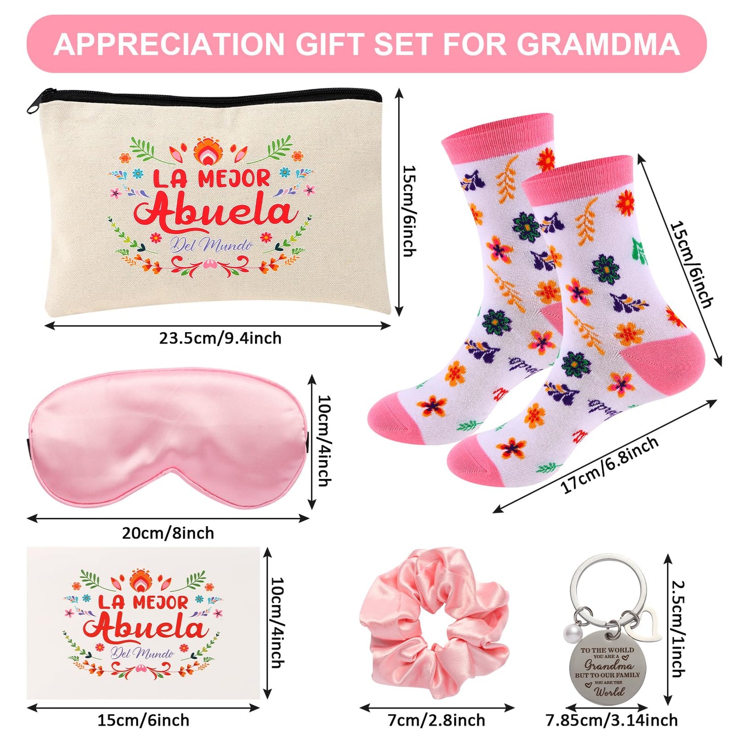 Kolewo4ever 12 Pieces Spanish Grandma Gifts Mothers Day Gifts Birthday Gift for Grandmom from Granddaughter Grandson,Best Grandma Gift for Gigi Grandmother