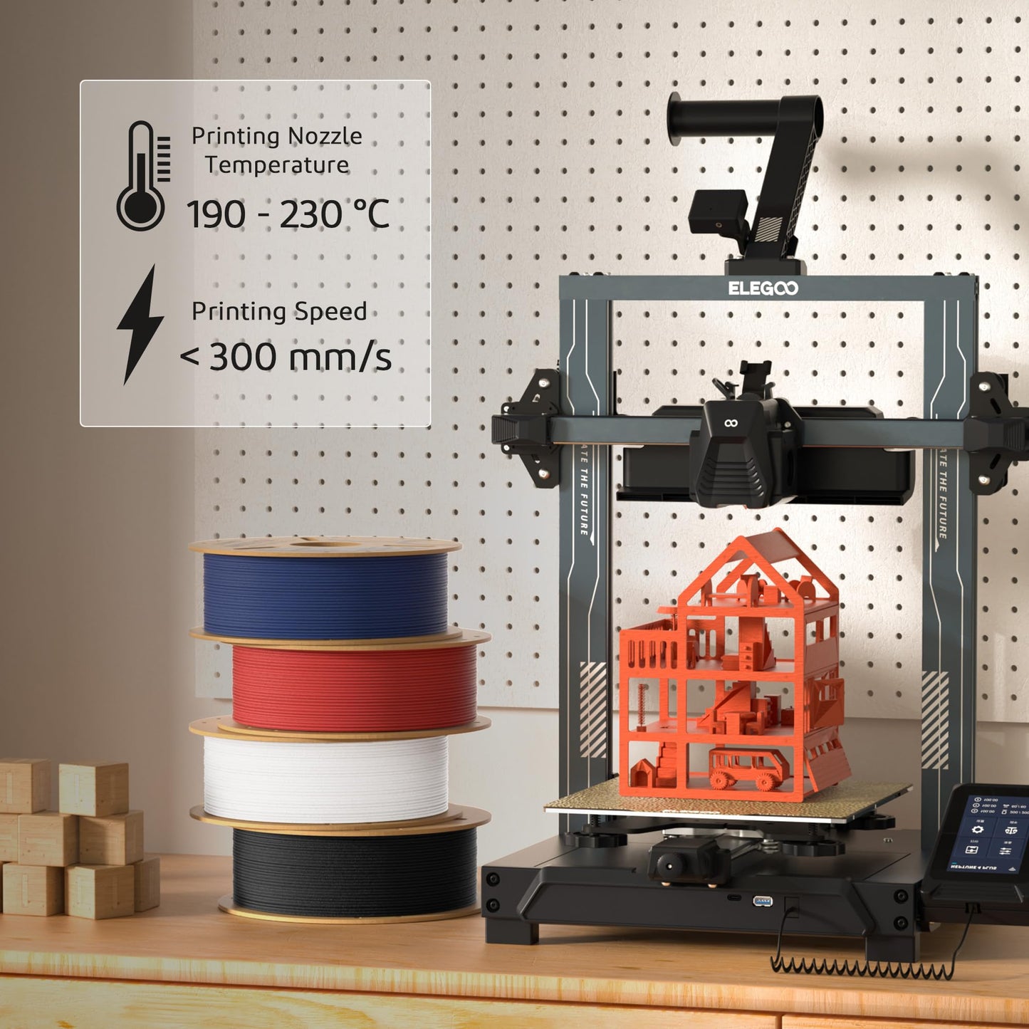 ELEGOO Matte PLA Filament Navy Blue 1KG, 1.75mm 3D Printer Filament Dimensional Accuracy +/- 0.02mm, 1kg Carboard Spool (2.2lbs) Fits for Most FDM 3D Printers