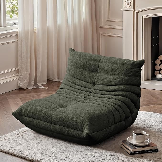 OTDMEL Bean Bag Chair for Adults, Fireside Togo Chair, BeanBag Chairs for Teens with High-Resilience Memory Foam, Non-Slip Base Compression Floor Lounge Sofa for Living Room, Bedroom