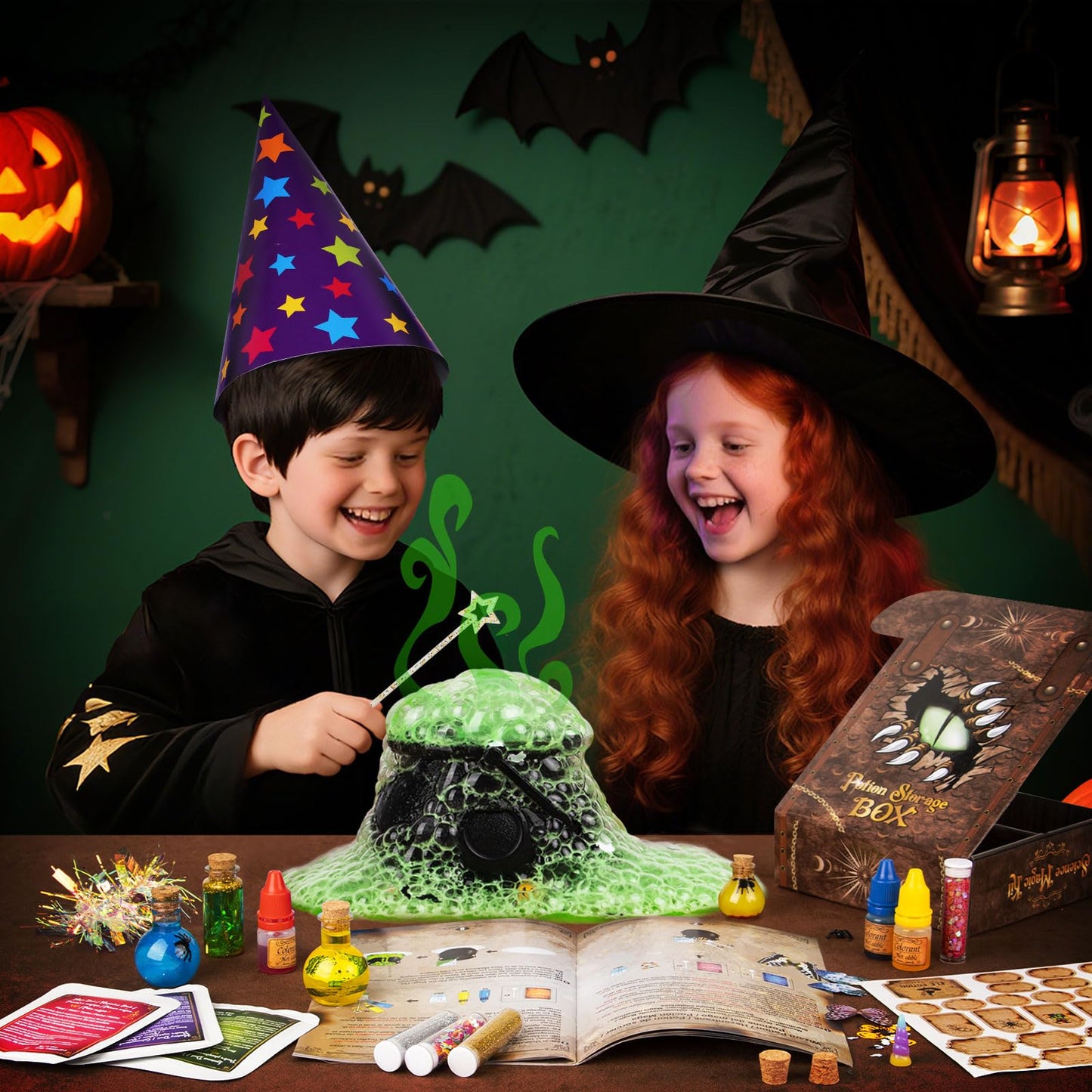 Alritz Science Potion Kits for Kids - 23 Magic Mix Potion Bottles, Witches Cauldron, Birthday Party Halloween Decorations Gifts Toys for Boys Girls 8 9 10 11+ Years Old