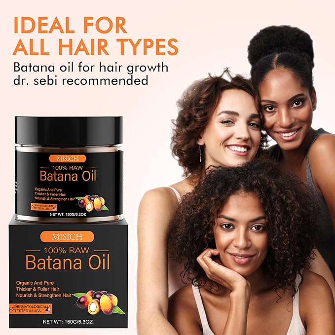 Raw Batana Oil for Hair Growth, 100% Natural Pure Dr. Sebi Botana Oil from Honduras, Unrefined Organic for Prevent Hair Loss, Enhances Thickness for Men & Women 5.3 oz