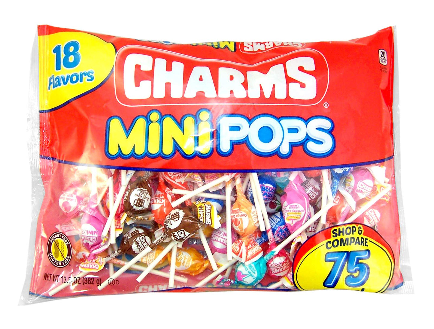 Charms Minipops 18 Assorted Flavor Candy Lollipop Suckers, 75 Count Bag