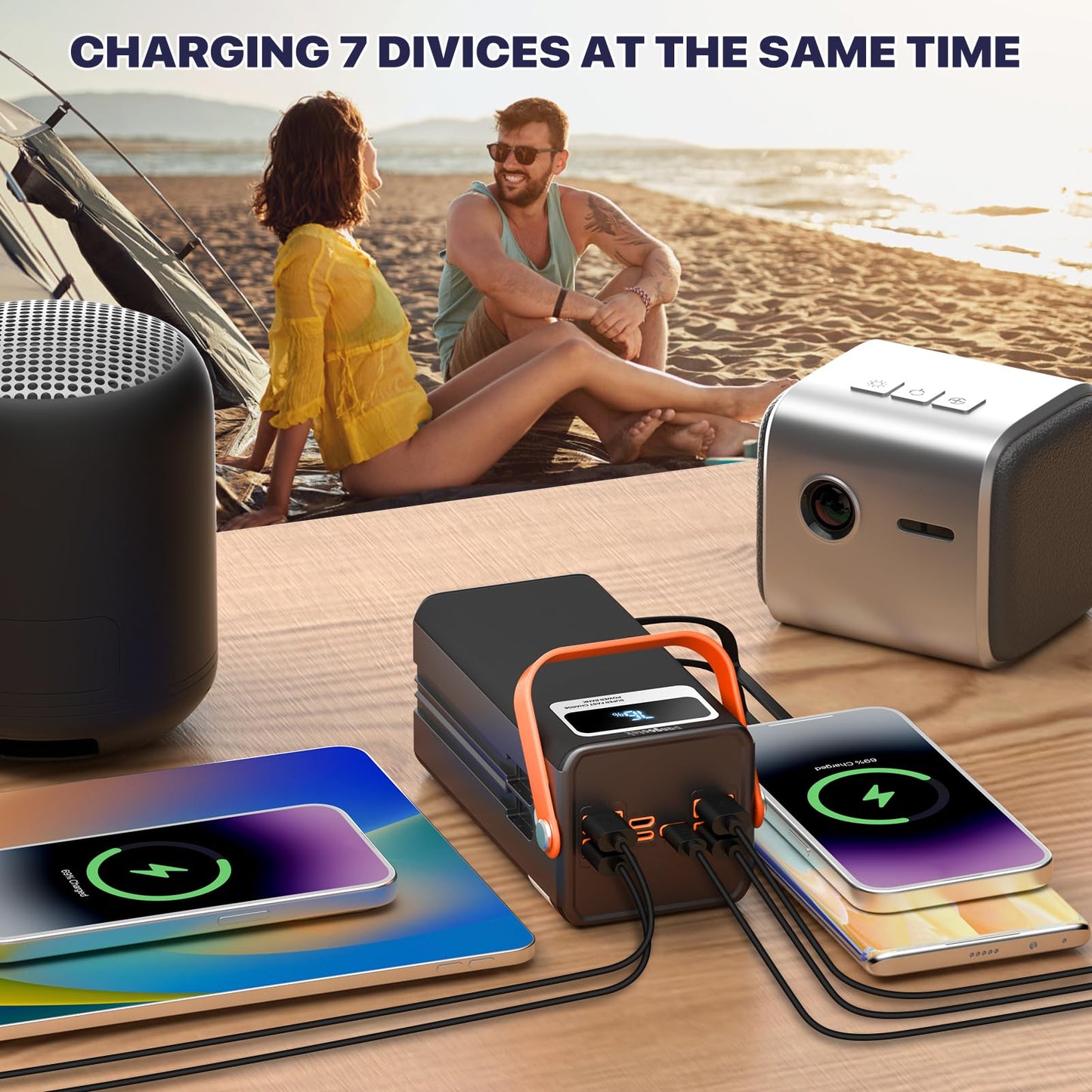 Portable Power Bank Station 99Wh Outdoor Generator With Flashlight Lcd Display Backup Phone Battery Pack Portable Pd Fast Charge