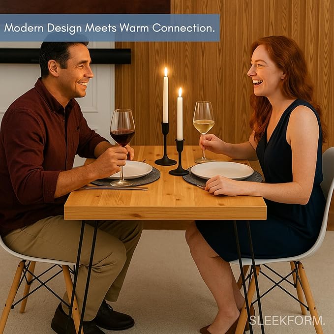 Sleekform Wooden Folding Dining Table for 4 - Farmhouse Kitchen Table with Collapsible Hairpin Legs - Small Foldable Tables for Small Dining Room Spaces - 4 ft Portable Wood Kitchen Tables - Birch