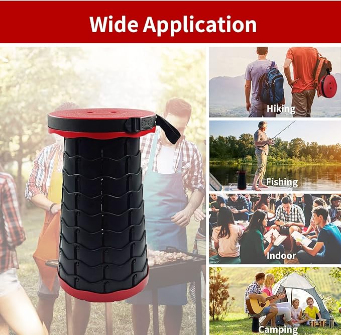 Fuuaiyim Upgraded Portable Folding Camping Stool, Outdoor Lightweight Foldable Plastic Stool, Collapsible Seat for Fishing, Picnic, Travel, Waiting