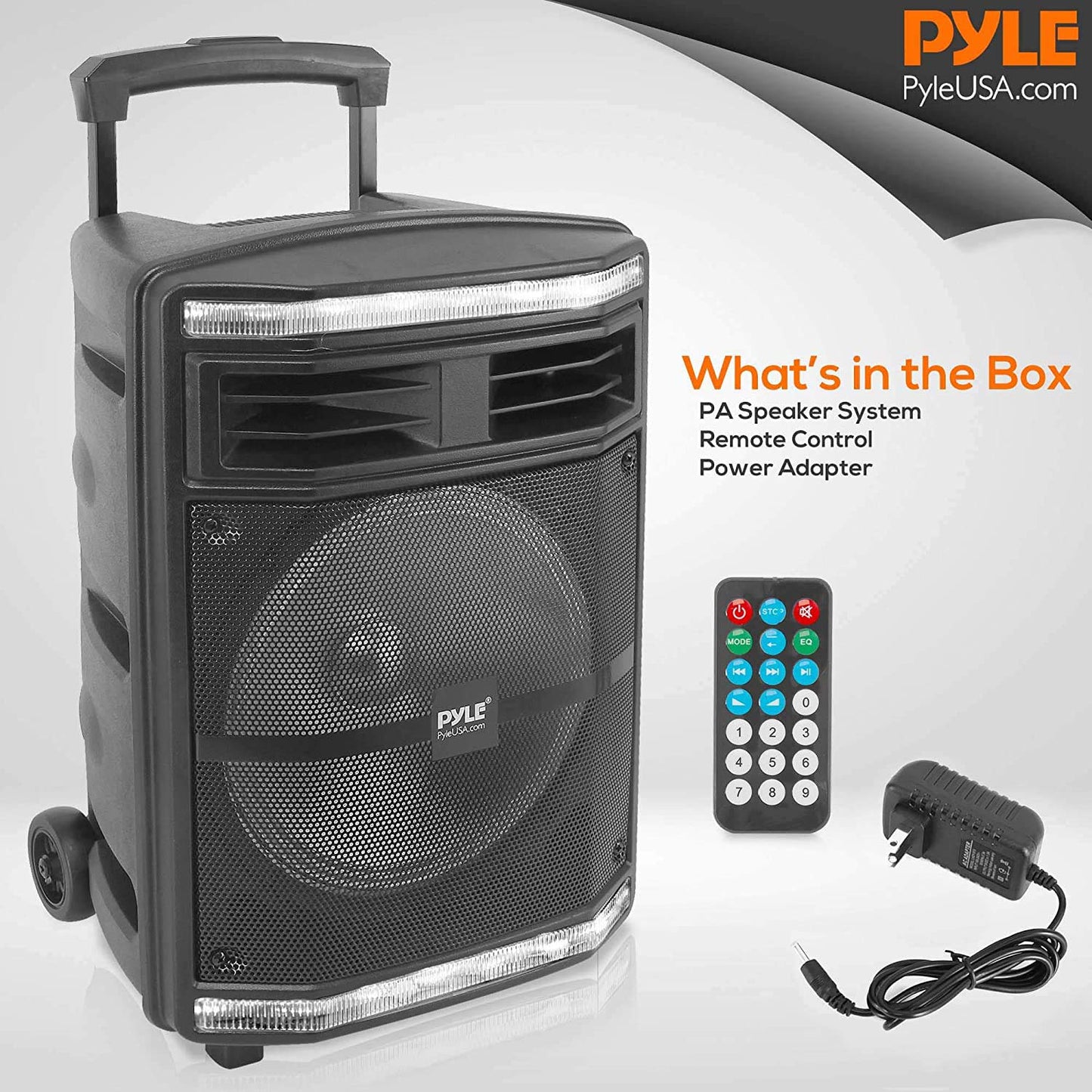 Pyle Portable Bluetooth Pa Speaker System - 600W Bluetooth Speaker Portable Pa System W/ Rechargeable Battery, Party Lights, Mp3