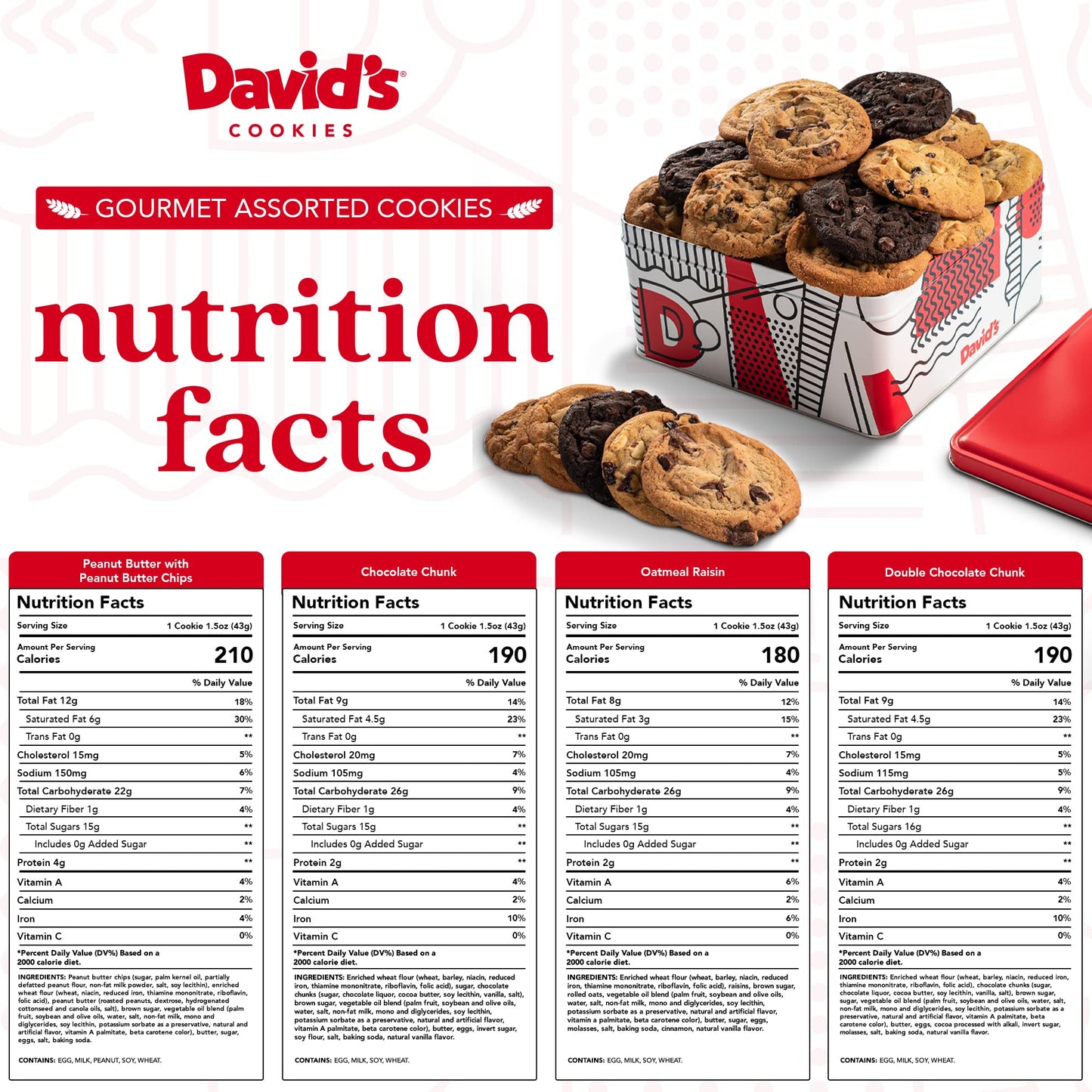 David's Cookies 2lbs Assorted Flavors Fresh Baked Cookies - Handmade and Gourmet Cookies - Delectable and Made with Premium Ingredients - Cookie Gift Basket - Great Gift For All Occasions
