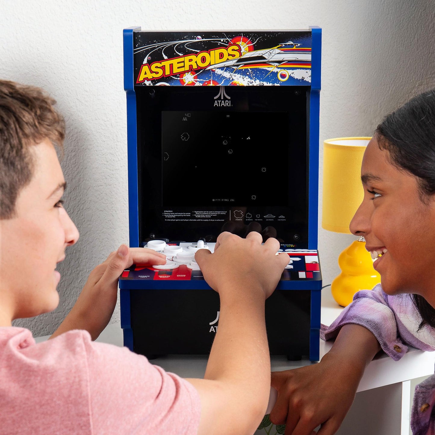 Arcade Classics - Atari Asteroids Counter Series Game Machine, 5 Games, 8" Liquid Crystal Screen - Mini Cabinet, Portable Gaming, Retro, Countertop Console, Basement Decoration, Man Cave