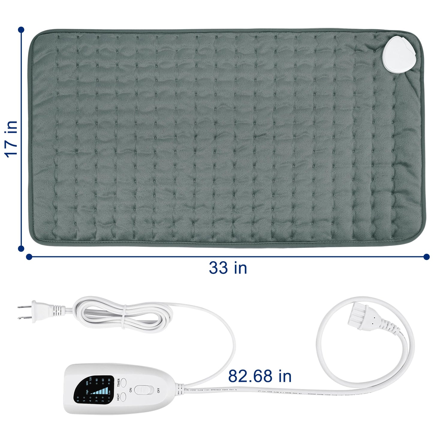 Electric Heating pad for Back Neck Shoulder Knee Arms Legs- Electric Heat Pads with 6 Heat Settings & Auto Shut Off &Dry/Moist Heat Heating Pad for Birthday Mother Father Gril Men Women