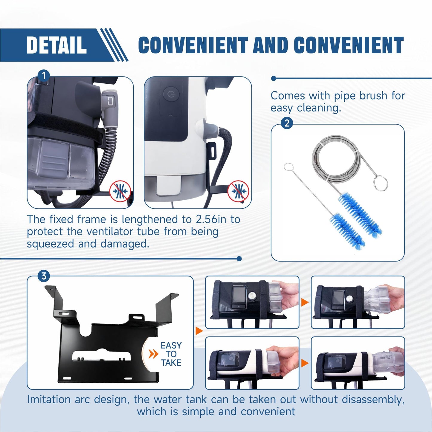 CHZHWFDC CPAP stand -CPAP Wall Mount Shelf for ResMed AirSense 10/11, Adjustable Angle with CPAP Hose Holder & CPAP Accessories Mask Organizer Space-Saving & Durable