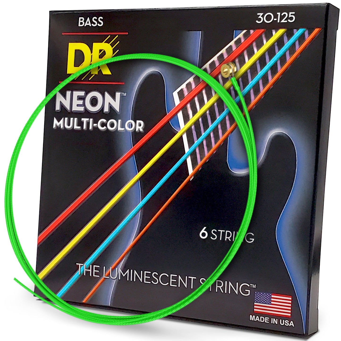 Dr Strings Hi-Def Neon Bass Guitar Strings (Nmcb6-30)
