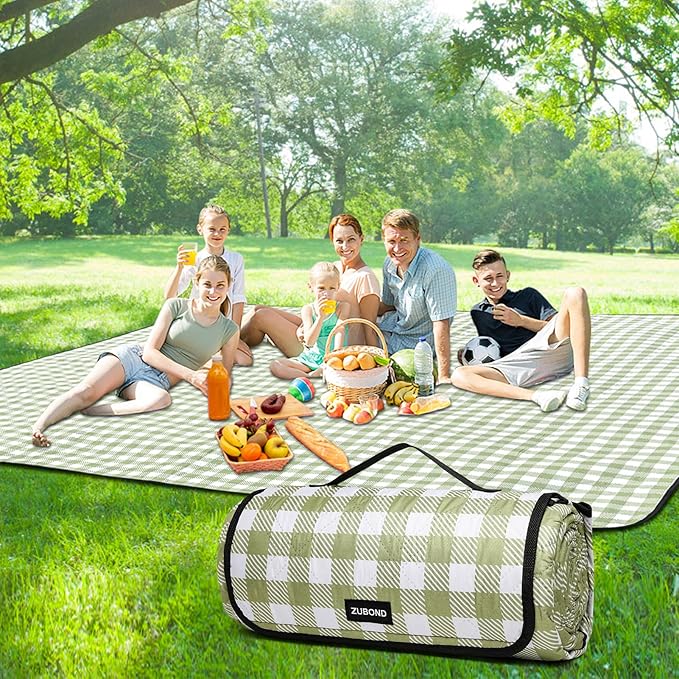Picnic Blankets Outdoor Blanket, 80''x80'' Extra Large Beach Blanket Waterproof Sandproof Foldable & Machine Washable, Vin...