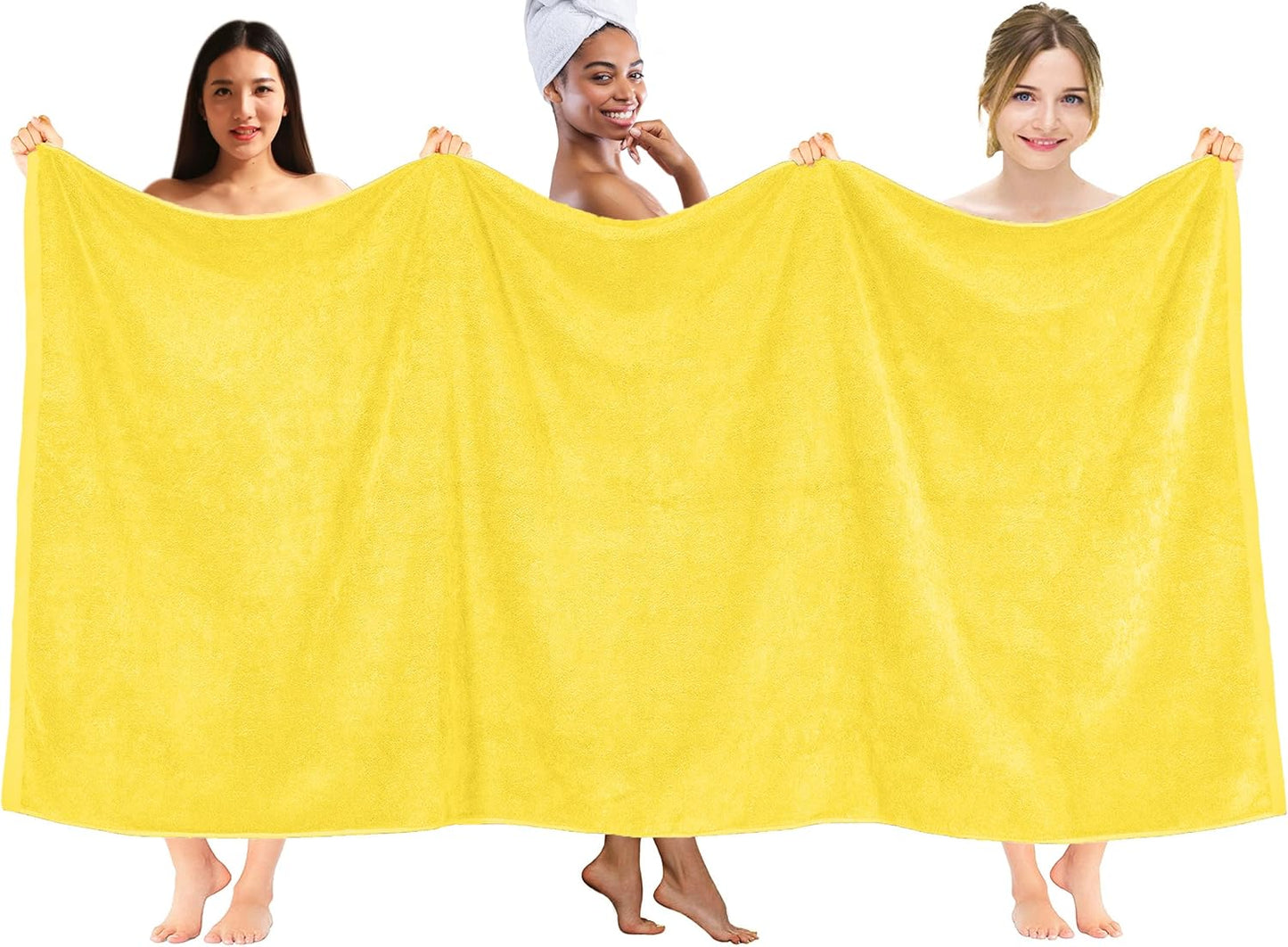 DAN RIVER Pack of 1 Bath Sheet 40x80 Inches, Large Bath Towels Oversized for Adults, Soft and Absorbent Hotel Towels - Yellow