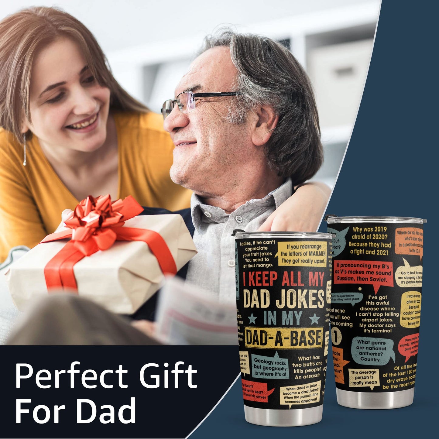 Macorner Gifts For Dad - Stainless Steel Tumbler 20oz - Dad Joke Birthday Gifts for Papa Men Gift - Fathers Day From Daughter Son Wife - Funny Christmas Gift For Men Uncle Brother Grandpa
