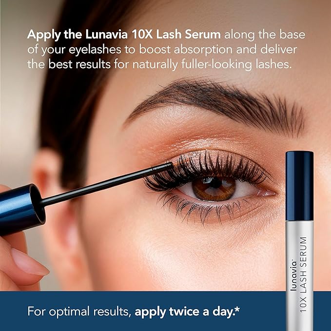 10X Lash Serum - Eyelash Serum with Peptide & Botanical Lash Conditioner for Healthier, Stronger-Looking Lashes - Nourishing Lash Serum with Ginseng Extract for Daily Lash Care