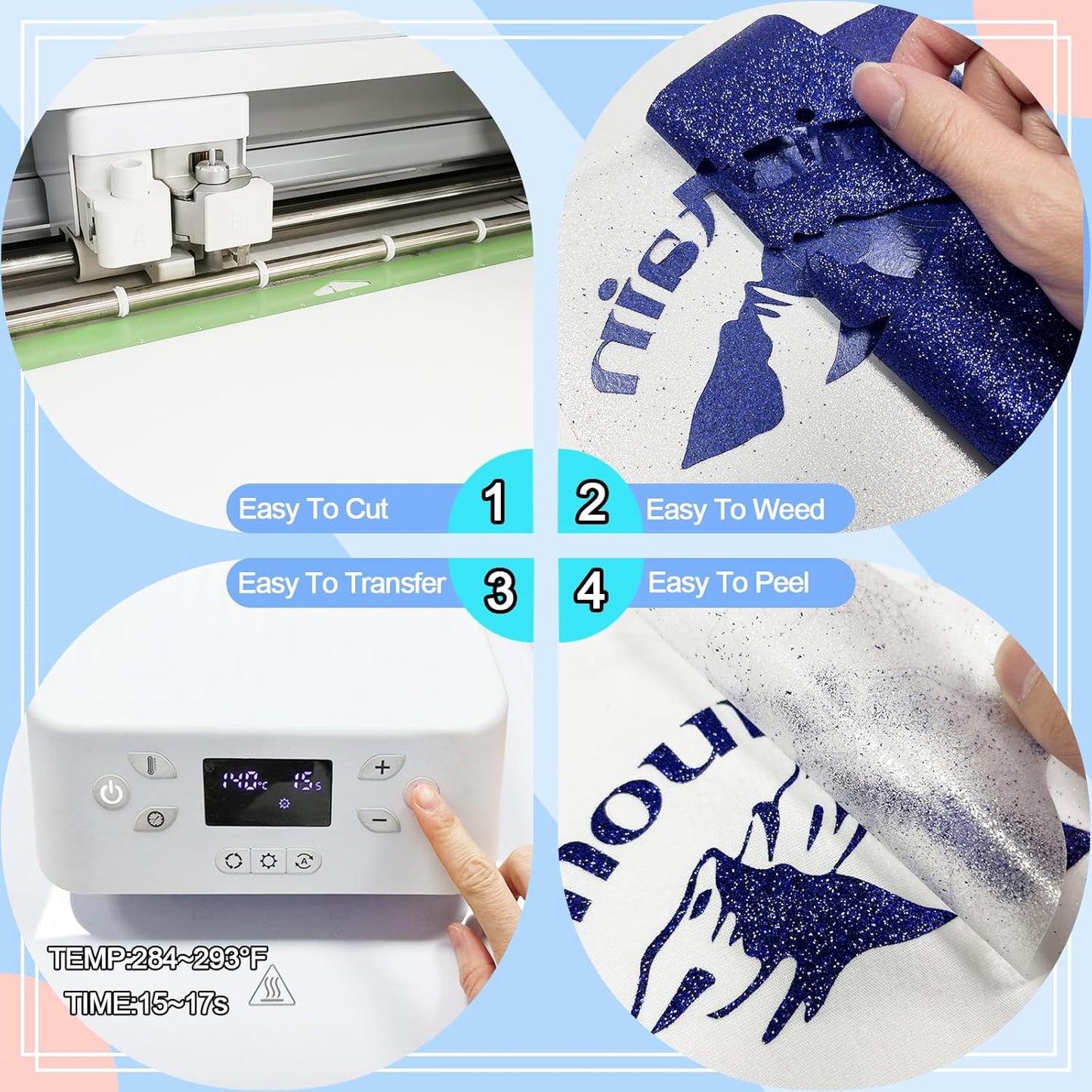 Gold Glitter Heat Transfer Vinyl 12Inch*6FT Glitter Iron on Vinyl for T Shirts Easy to Cut and Weed Compatible with All Cutter Machines HTV Vinyl Iron on for Cricut (Gold, 12Inch*6Ft)