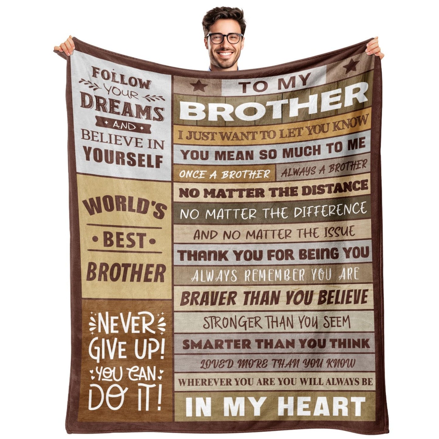 Gifts for Brother - Birthday Gifts for Brother Adult - Brother Gifts from Sister - Christmas Blanket Gift for Brothers - Funny Gifts for Brother's - Soft Throw Blanket 50"x60"