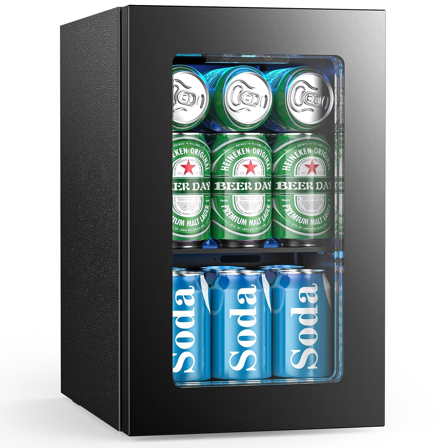 Electactic Mini Fridge 24 Can Beverage Cooler Refrigerator, 0.6 CUFT Freestanding Small Drink Fridge for Bedroom, Home Kitchen Bar, LED Touch Control Adjustable 40℉-61 ℉ Temperature