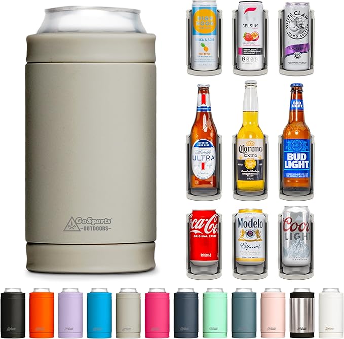 DUALIE 3 in 1 Insulated Can Cooler - 15+ Colors - Universal Size for 12 oz Cans, Slim Cans, and Bottles