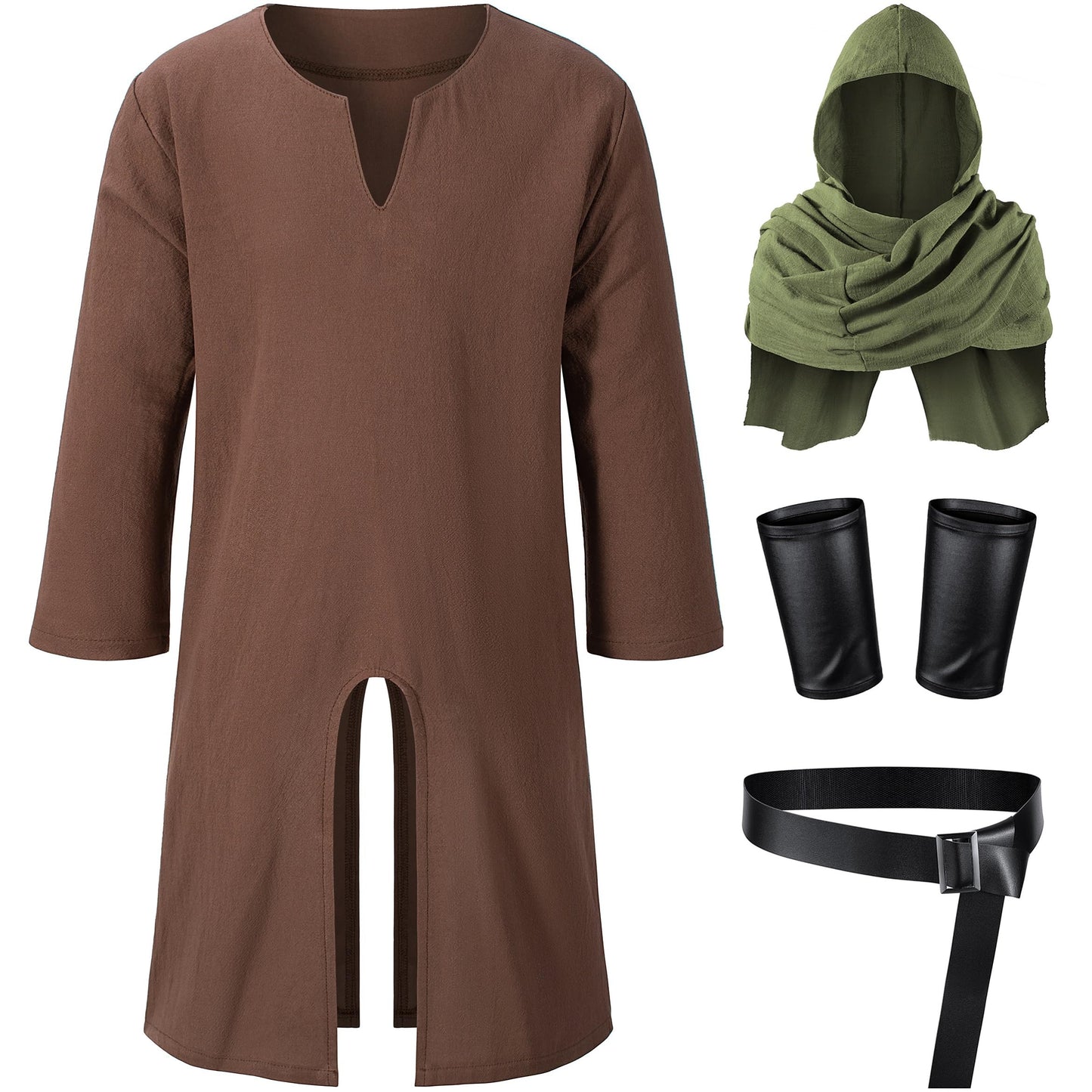 TOKYO REVENGERS Kids Medieval Renaissance Pirate Costume Knight Cosplay Outfit LARP Costume Accessories Set(BWJGN 130)