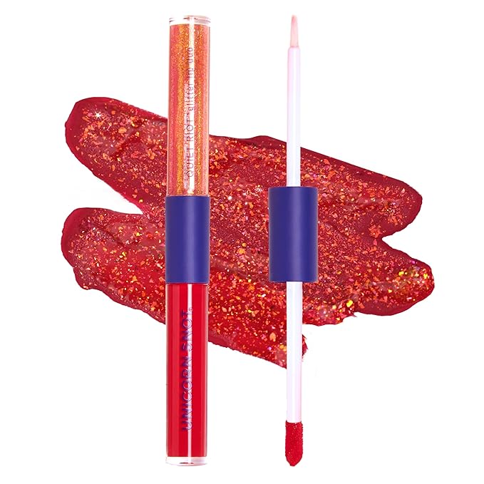 UNICORN SNOT Quiet Riot™ Glitter Lip Duo | 2-in-1 Set: Matte Lipstick & Plastic-Free Glitter | Christmas Gift, Holiday Sto...