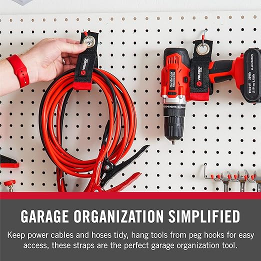 Velcro Brand Easy Hang Extension Cord Holder Organizer Variety Pack | Holds 60-100lbs, Heavy Duty Straps Fit Easily on Hooks or Nails | Perfect for Garage Organization | 3-pk 10",14" and 18", Black