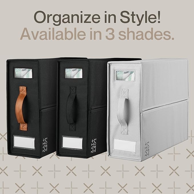 LOFT + IVY Sheet Organizers and Storage – Bed Sheet Holders Box for Linen Closet, Foldable Bedding Storage with Handles, Label Slot, Closure