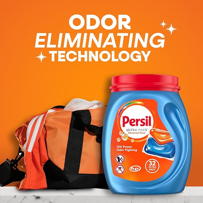 Persil Ultra Pacs Advanced Clean Oxi+Odor Power Laundry Detergent, 32 count