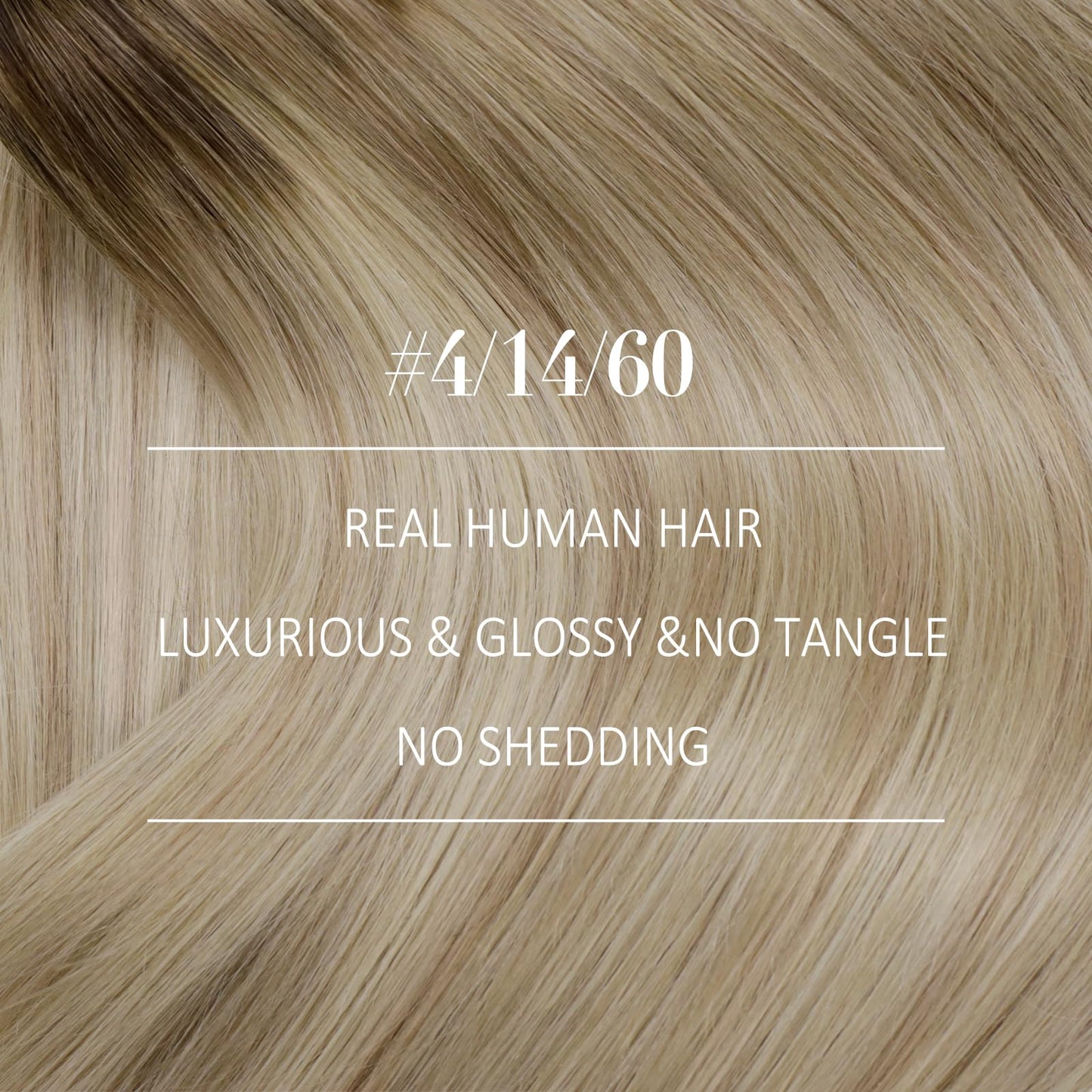 YoungSee 100G 14Inch Sew in Hair Extensions Ombre Blonde Human Hair Weft Extensions Dark Brown Base with Medium Ash Blonde and L