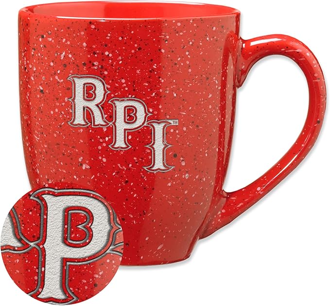 Rico Industries NCAA 16 oz Team Color Laser Engraved Speckled Ceramic Coffee Mug (P, Q & R Schools)