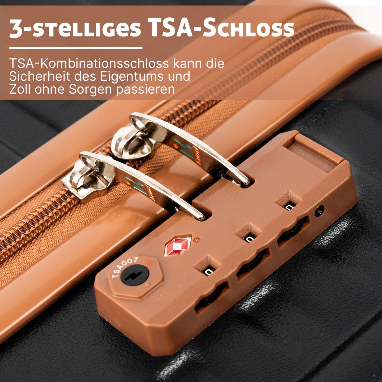 KUNEL Luggage Sets 5 Piece Suitcases with Wheels,ABS Hard Case Suitcases with Spinner Wheels, TSA Lock, Durable Travel Luggage