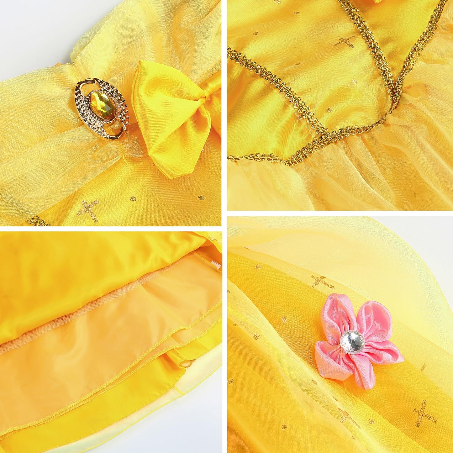 SYoimy Princess Dress for Girls Princess Dress Up Costume for Kids Halloween Cosplay Birthday Party with Accessories