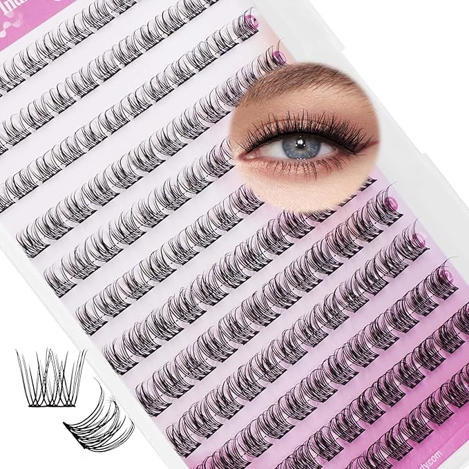 Natural Lash Clusters DIY Lash Extensions at Home Wispy Eyelash Extensions Individual Cluster Lashes 9-12mm Eyelash Cluster False Lashes by FADLASH (SLYW)