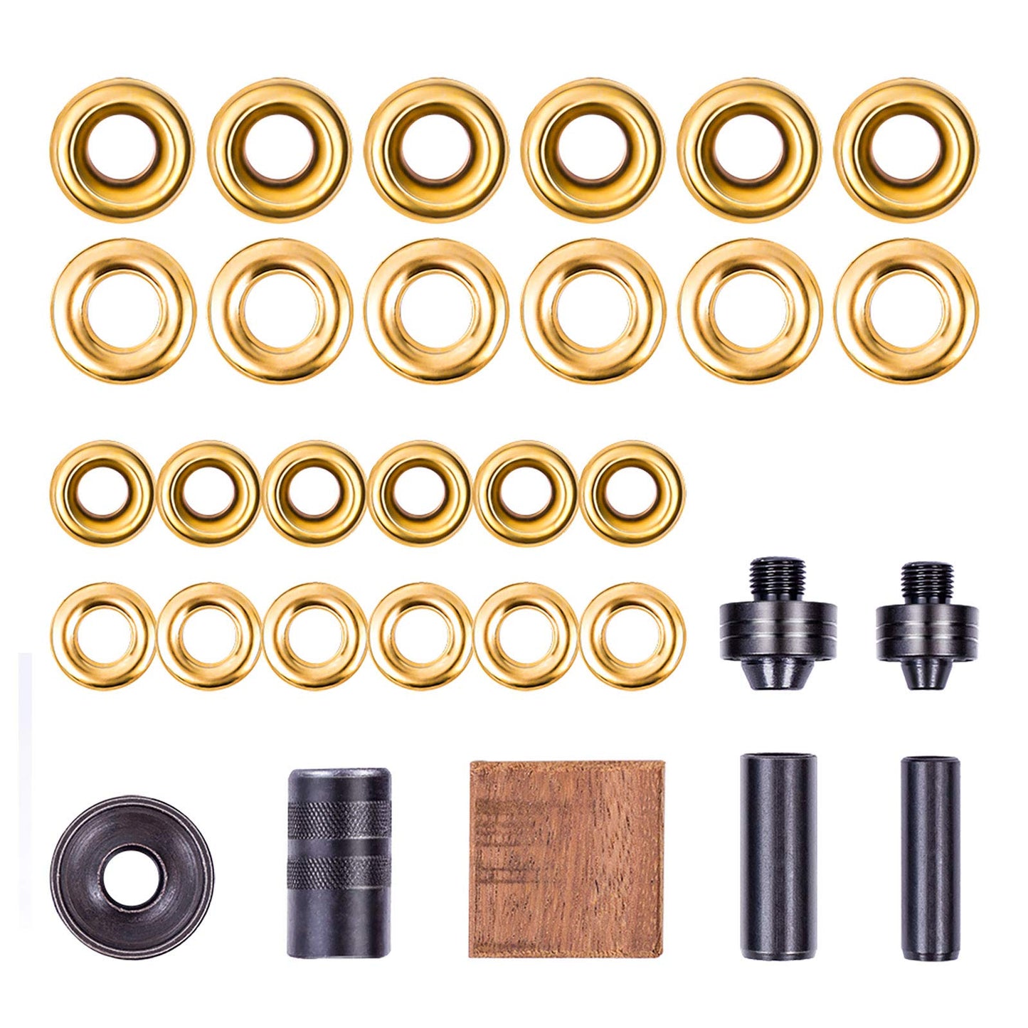 Grommet Kit, NEU MASTER 3/8" and 1/2" Solid Brass Grommets with Eyelets Setting Tool and Storage Box, NH1003K
