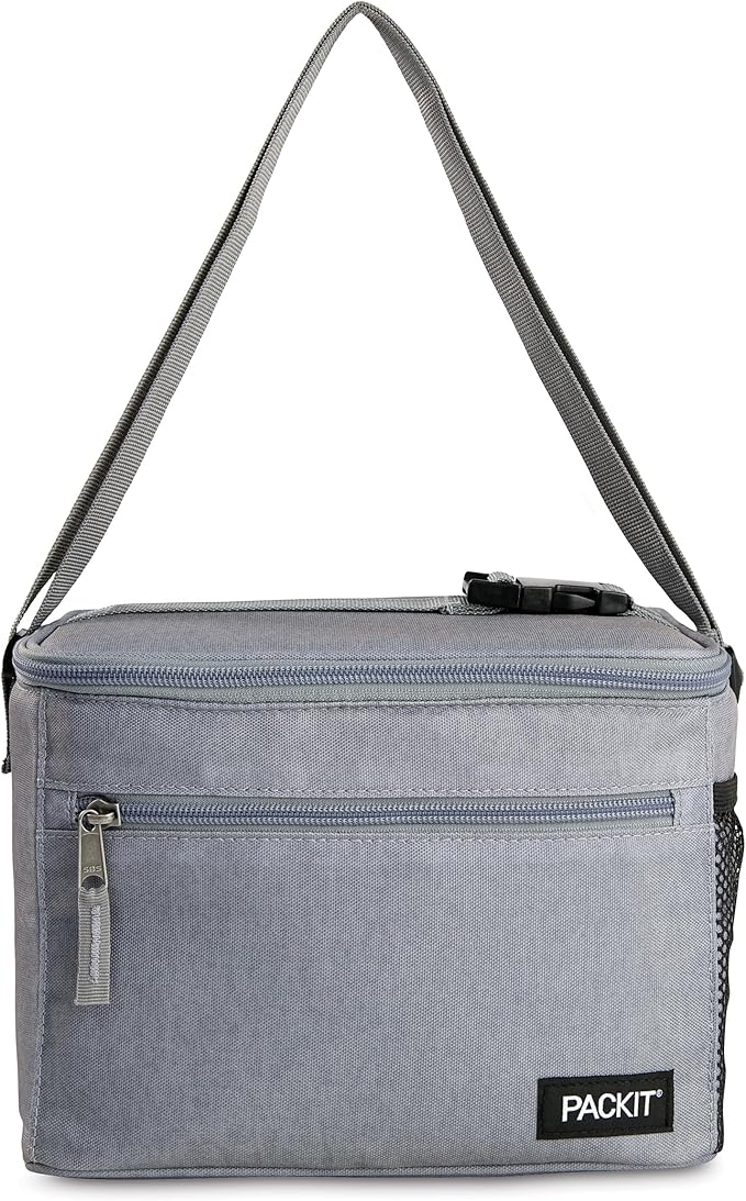 PackIt® Freezable Essential Cooler, Gray Fog, Built with EcoFreeze® Technology, Fully Freezable, Collapsible, Reusable, Wi...