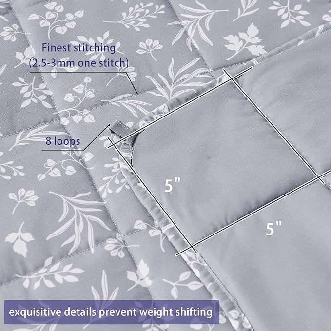 yescool Weighted Blanket for Adults (20 lbs, 48" x 72", Dove Grey) Cooling Heavy Blanket for Sleeping Perfect for 140-160 lbs, Twin Size Breathable Blanket with Premium Glass Bead, Machine Washable