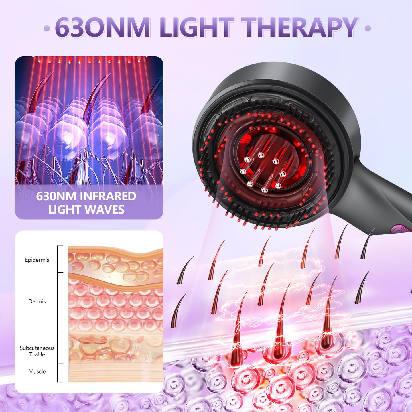 THSTPA 3 in 1 Hair Oil Applicator,Head Massager Scalp,Hair Oil Applicator Scalp Massager,Electric Scalp Massager Brush,ipx7 Wate