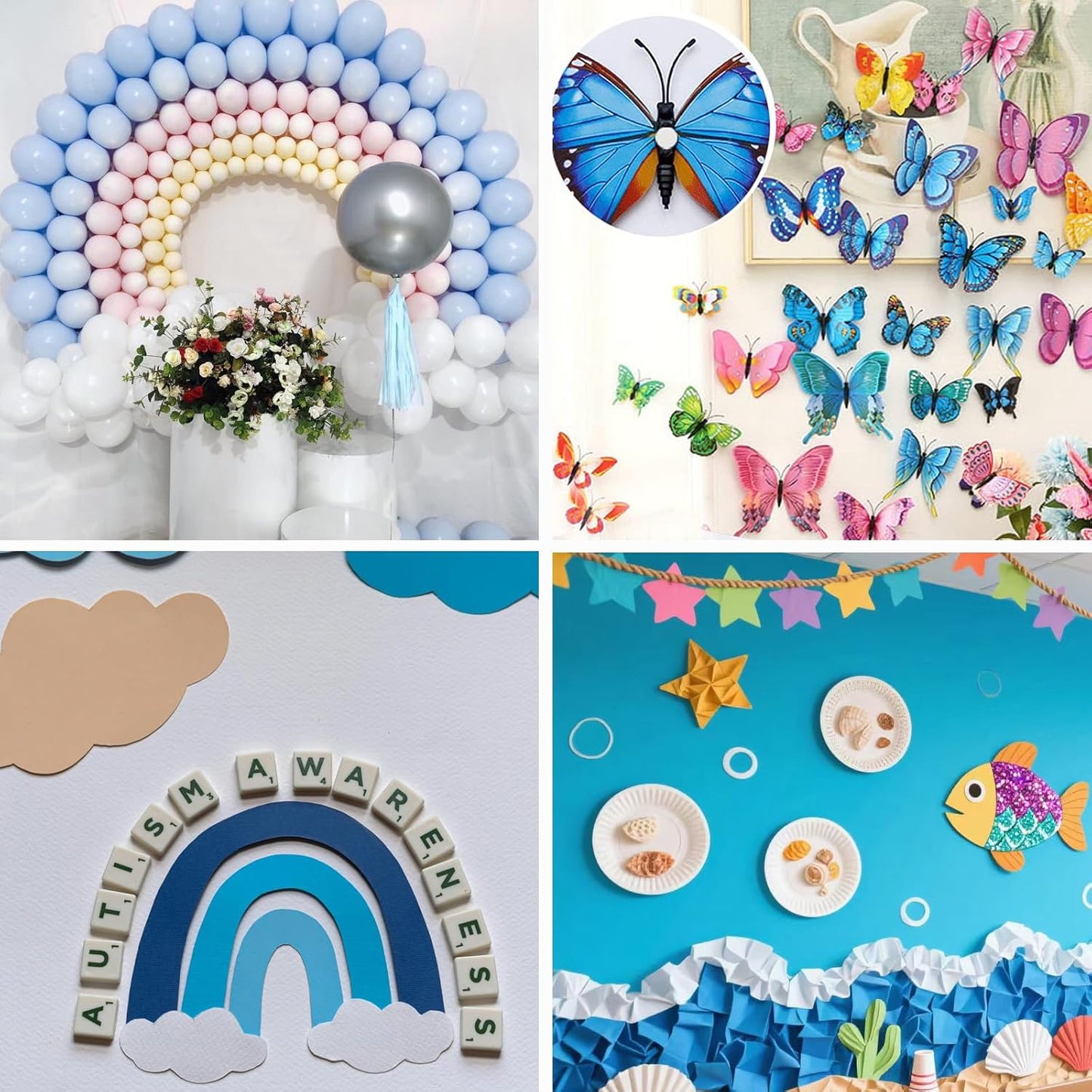 Double Sided Sticky Dots with Pull Tab, 0.79" Adhesive Sticky Tack Tape, Clear Museum Putty Sticky Glue for Wall Hanging, Crafts, Balloons, Poster, Decorations No Residue, 126 Dots