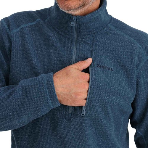 Simms Men’s Rivershed Half-Zip Fleece Zipper Sweater, Riffle Heather, X-Large