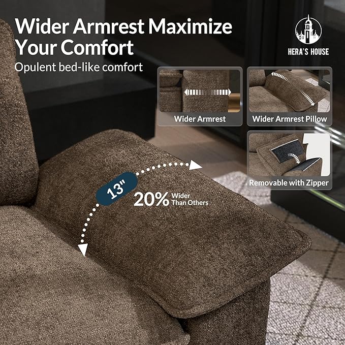 HERA'S HOUSE 158" Modular Sectional Sofa, Oversized Couches for Living Room, Comfy Cloud Couch 4-Seater Deep Seat Sofa with Throw Pillow, Chenille Taupe