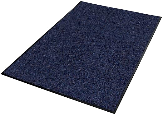 Guardian Platinum Series Indoor Wiper Floor Mat, Rubber with Nylon Carpet, 3'x4', Blue