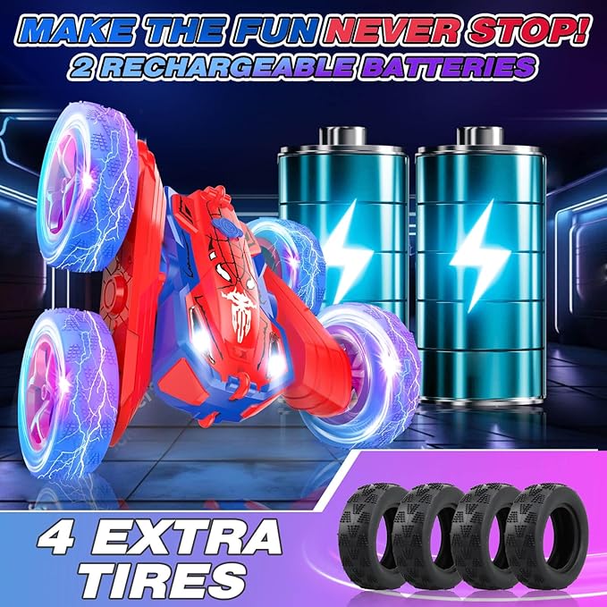 Dolanus Remote Control Car for 3 4 5 6 7 8 10 12 Year Old Boys, Spider Toys for Ages 8-13 3-5 Boys, Birthday Gifts for Boy Kids