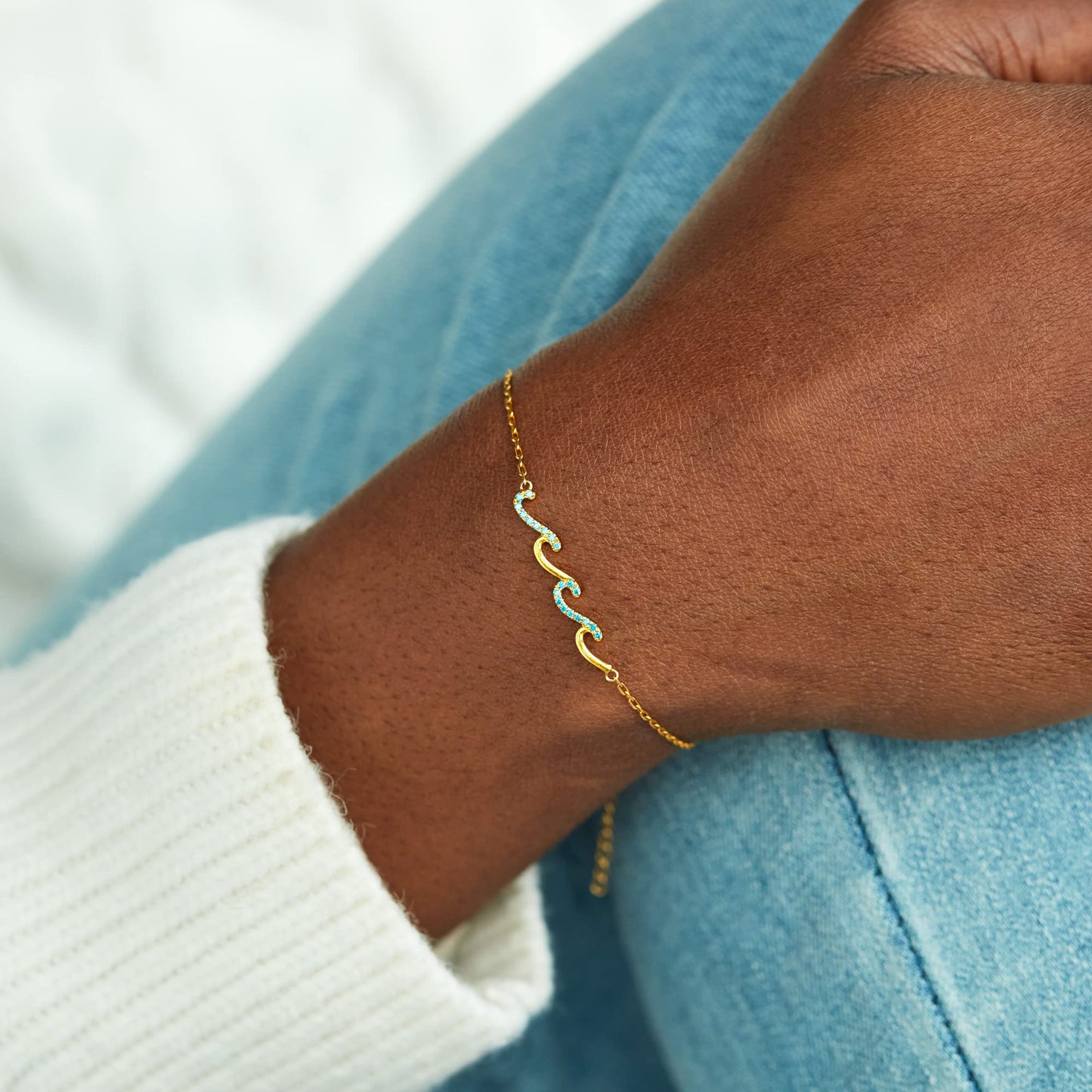 STORYJEWELLERY Friend Gifts, Bestie Bracelets, Friend Birthday Gifts for Women, Friendship Bracelets, BFF Gift, Bestie Jewelry, Wave Bracelet (Style 04)