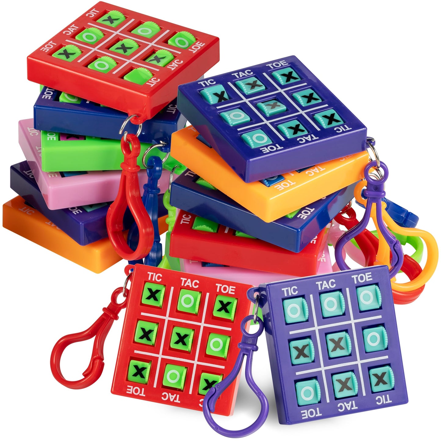 Mini Tic Tac Toe Keychain Games - (Bulk Pack of 24) 2-Inch Travel Tic-Tac-Toe Mini Board Game for Kids, Boys & Girls Party Favors, Goody Bag Stuffers, Classroom Prizes, Backpacks, Birthday Gifts