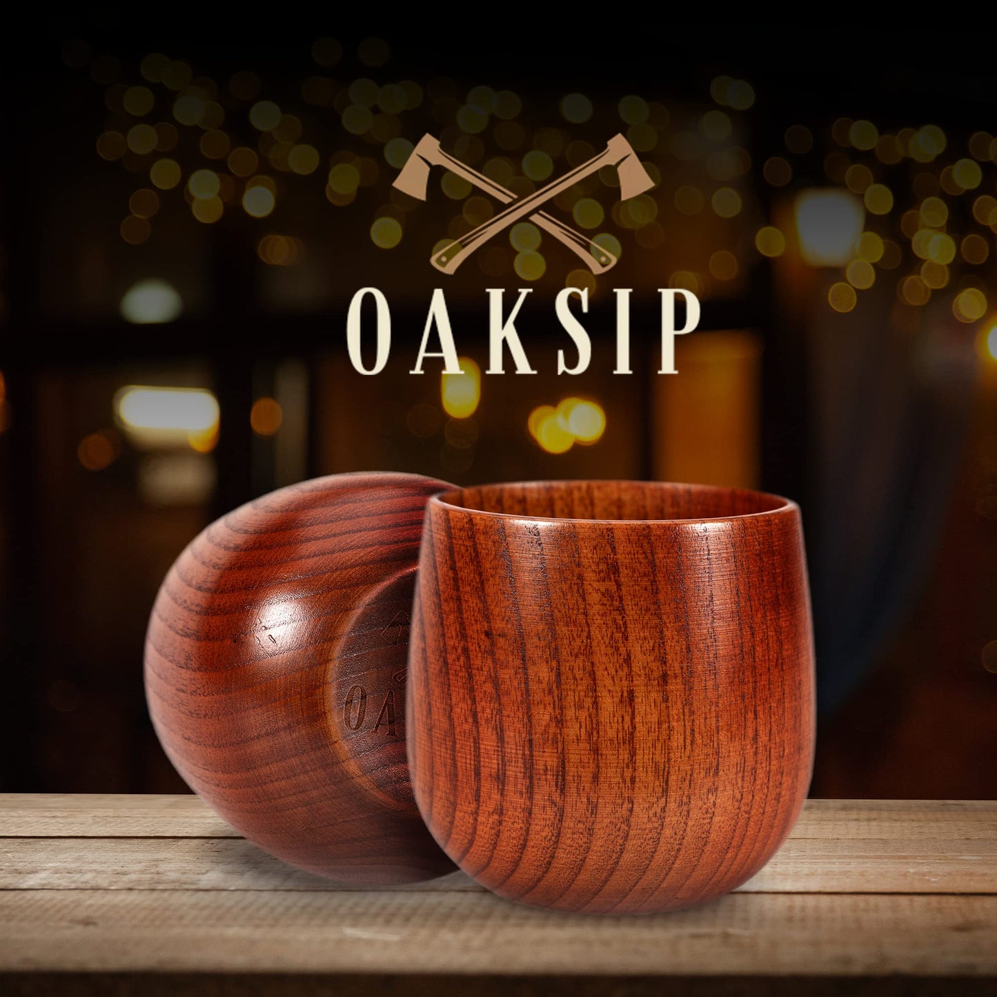 Oaksip The Original Wooden Bourbon Drinking Glass Bourbon Gifts for Men | Wooden Old Fashioned Glass | Great Whiskey Gifts for Husband, Dad, or Brother | Perfect Present For Men Who Have Everything
