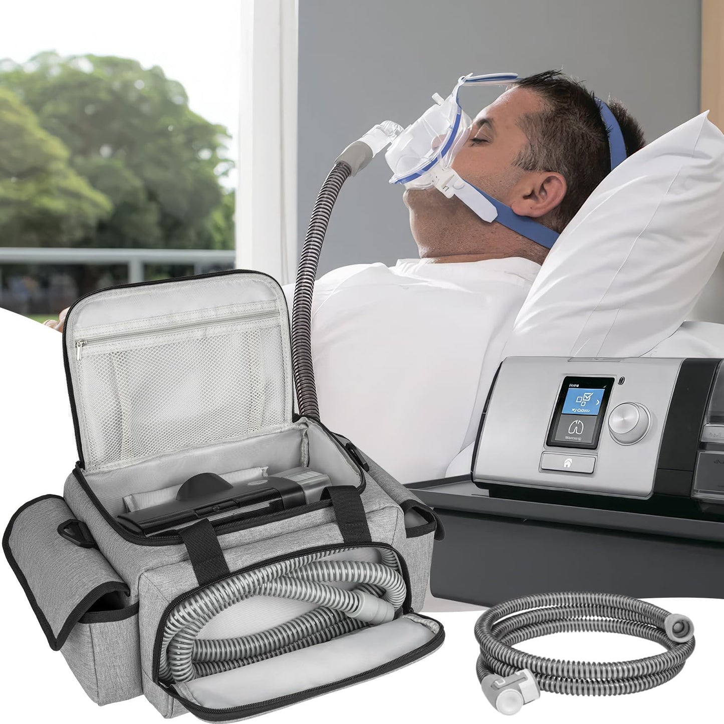 CPAP Travel Bag Compatible with ResMed AirSense 11,AirSense 10,AirSense 10 elite,AirStart 10,Philip Dreamstation,3B Medical Luna G3,XT Fit,Portable Carrying Case Fits for CPAP Machine and Accessories