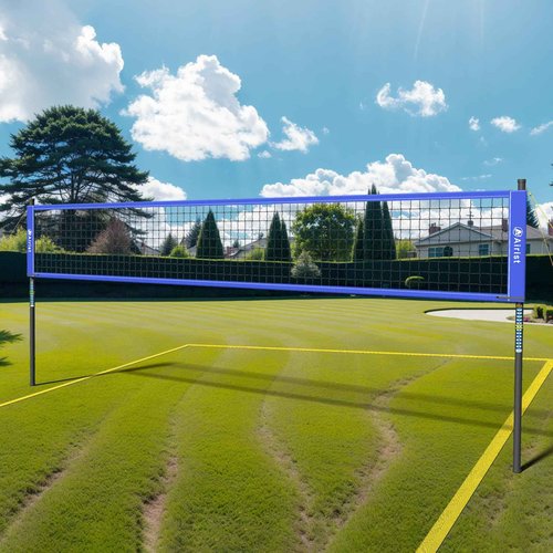 Airist Portable Volleyball Net Set with Height Adjustable Pole and Carrying Bag,Outdoor Volleyball Net for Backyard and Beach (Blue)